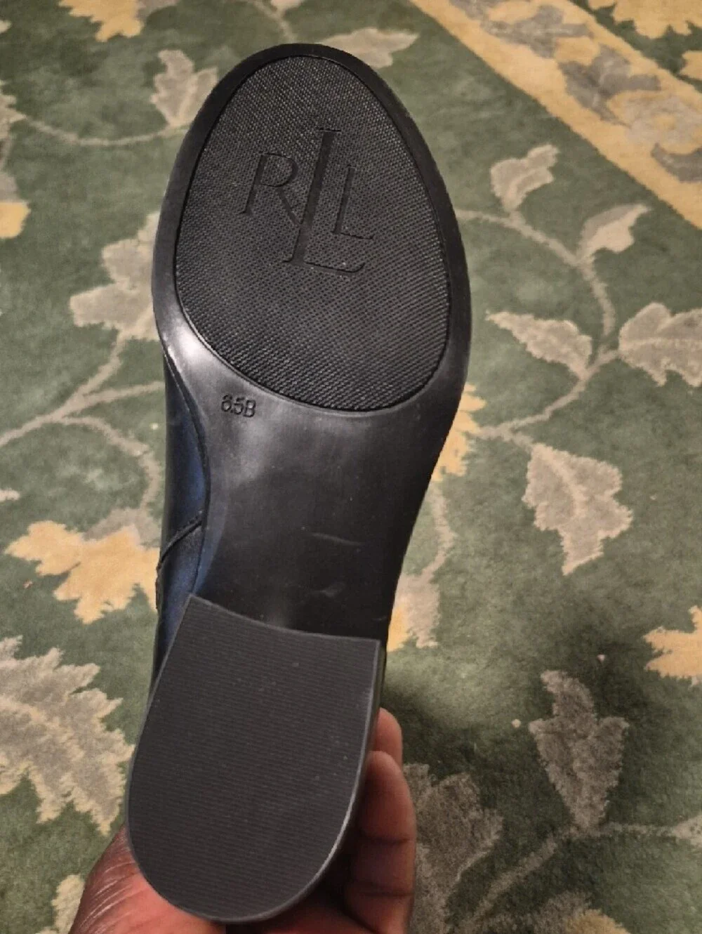 Ralph Lauren Two-Tone Leather Riding Boots - Black & Brown